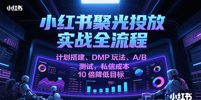 小红书聚光投放实战全流程，计划搭建、DMP玩法、A/B测试，私信成本10倍降低目标-星火爱财