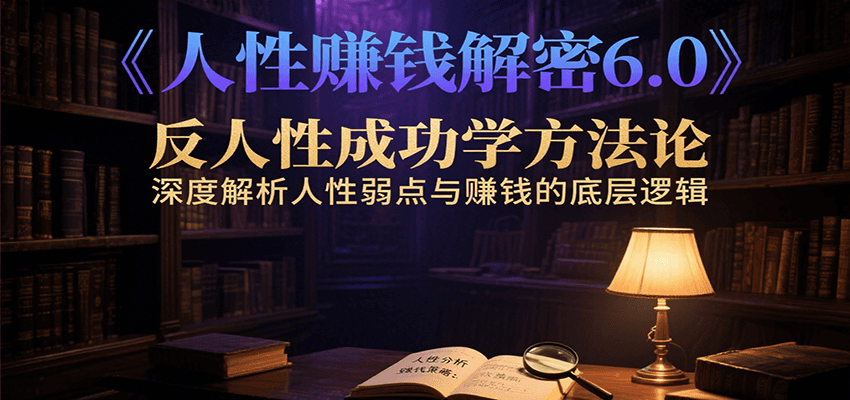 人性赚钱解密6.0，反人性成功学方法论，深度解析人性弱点与赚钱的底层逻辑-星火爱财