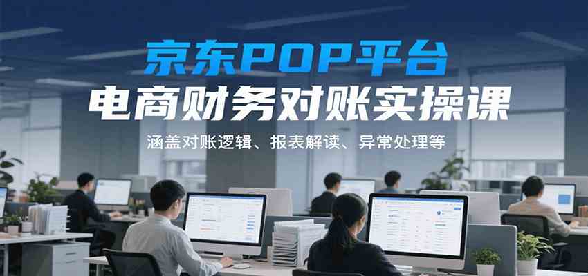 京东POP平台电商财务对账实操课，涵盖对账逻辑、报表解读、异常处理等-星火爱财