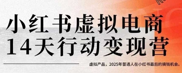 小红书虚拟电商14天变现训练营，虚拟产品，2025年普通人在小红书最后的搞钱机会-星火爱财
