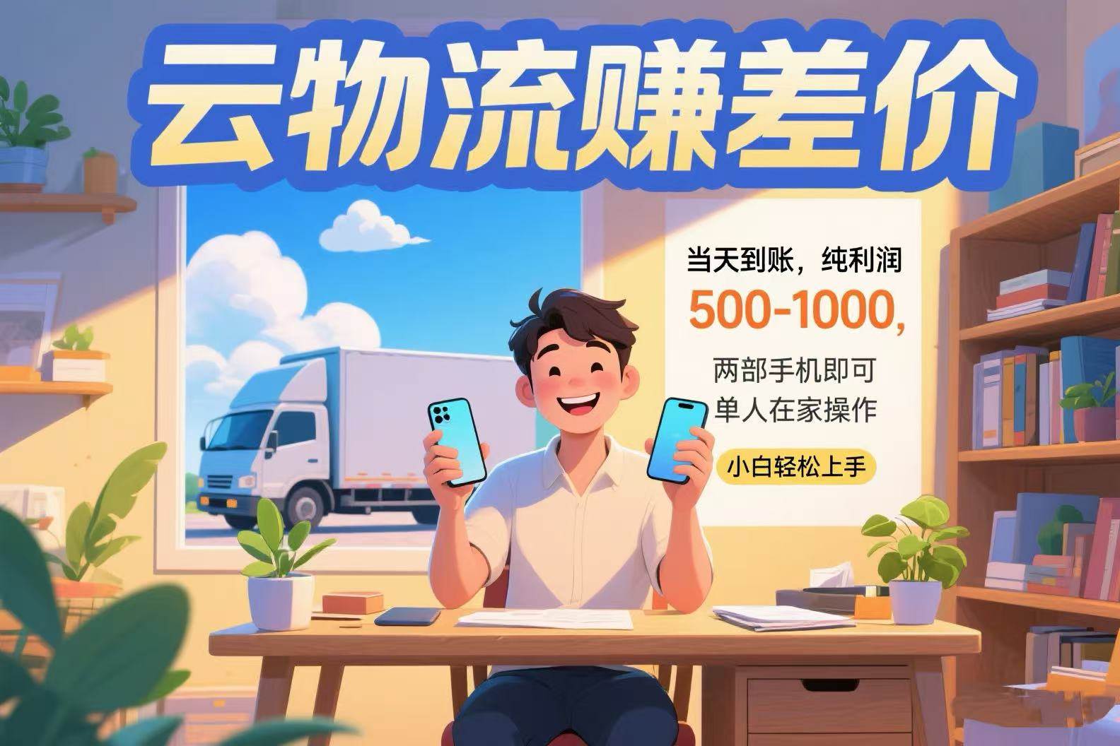 （15492期）云物流赚差价 当天到账纯利润500-1000 两部手机即可 可单人在家操作 小…-星火爱财
